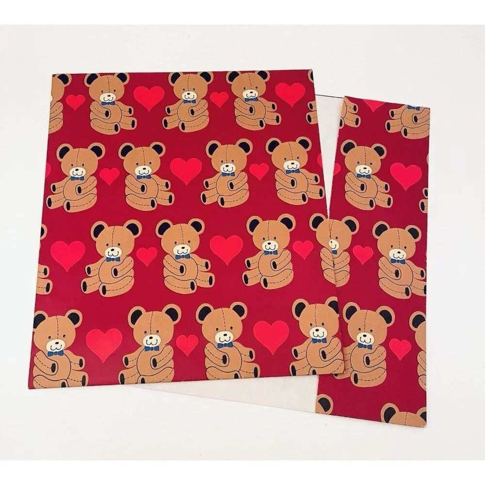 Small Lot of Vintage Teddy Bear Gift Wrap Sheets Bags Scrapbooking Junk Craft